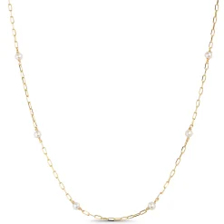Cultured Freshwater Paperclip Pearl Necklace 14K, 18" Online