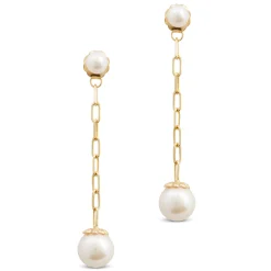 Cultured Freshwater Pearl Drop Back Dangle Earrings, 14K Yellow Gold Outlet