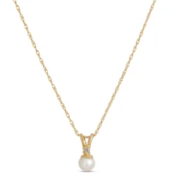 Cultured Pearl Baby Necklace, 14k Yellow Gold Discount
