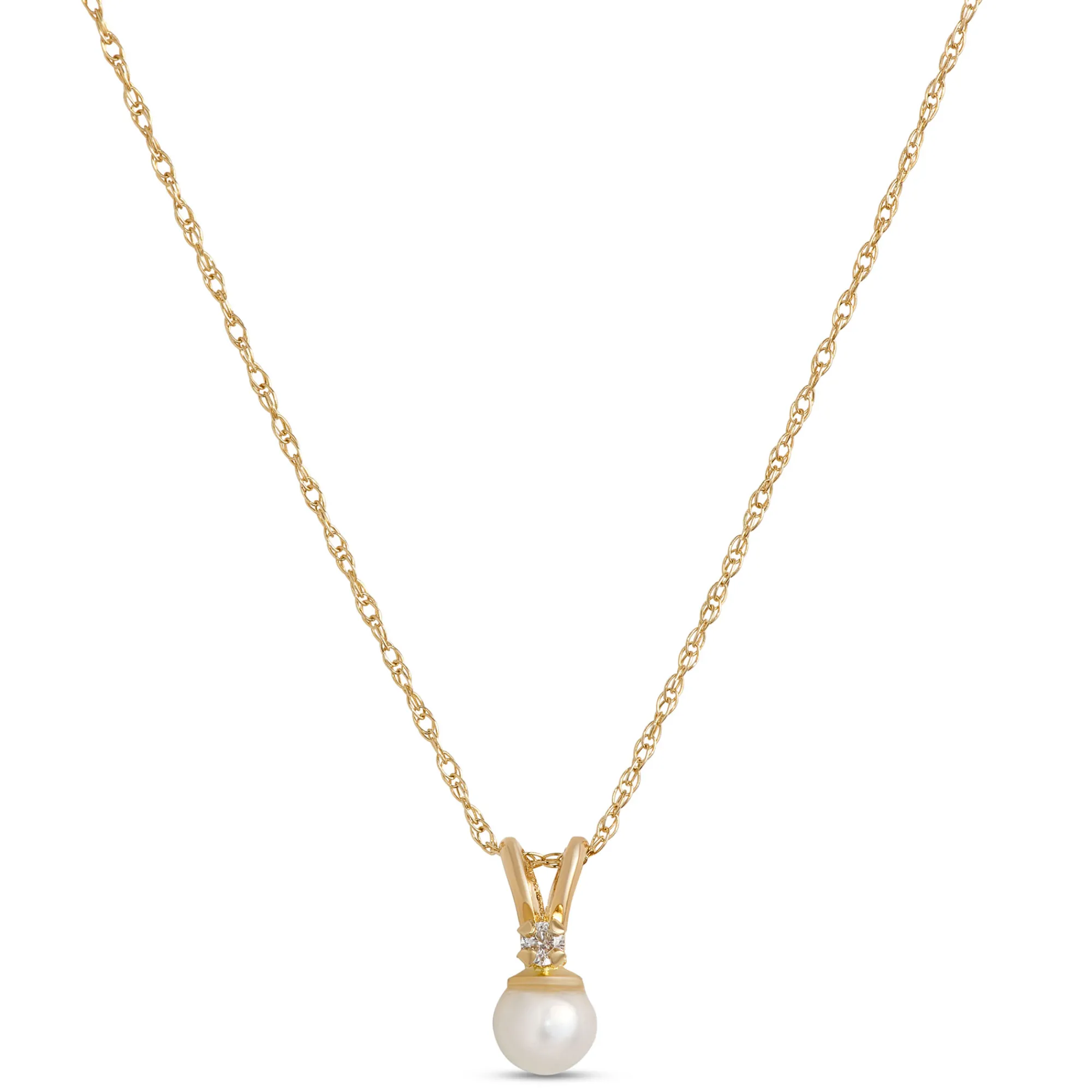 Cultured Pearl Baby Necklace, 14k Yellow Gold Discount