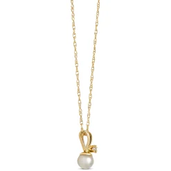 Cultured Pearl Baby Necklace, 14k Yellow Gold Discount
