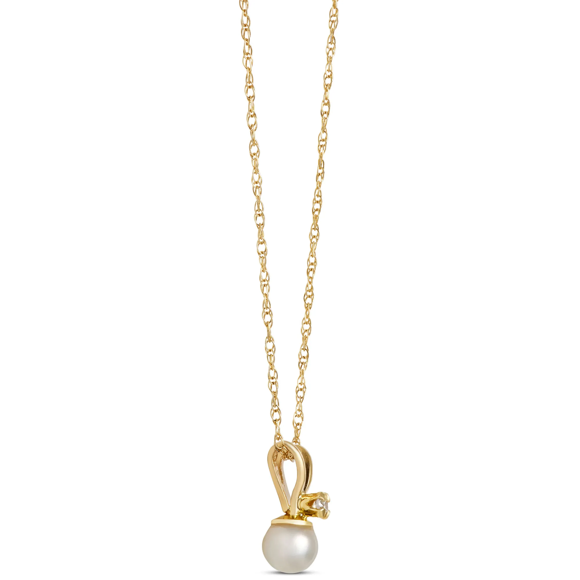 Cultured Pearl Baby Necklace, 14k Yellow Gold Discount
