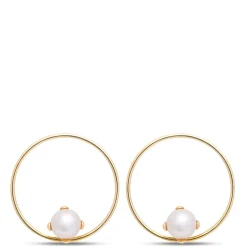 Cultured Pear Open Center Earrings, 14K Yellow Gold Outlet