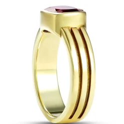 Cushion Cut Garnet Ring, 14K Yellow Gold Outlet