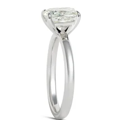 Cushion Cut Solitaire Diamond Engagement Ring, 18K White Gold