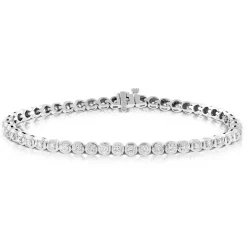 Cushion Shaped Link Diamond Bracelet 14K, 2 ctw. Hot