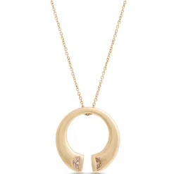 Diamond Bypass Circle Pendant, ½ Carat, 14K Yellow Gold New