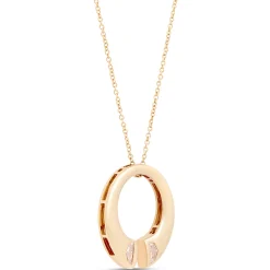 Diamond Bypass Circle Pendant, ½ Carat, 14K Yellow Gold New