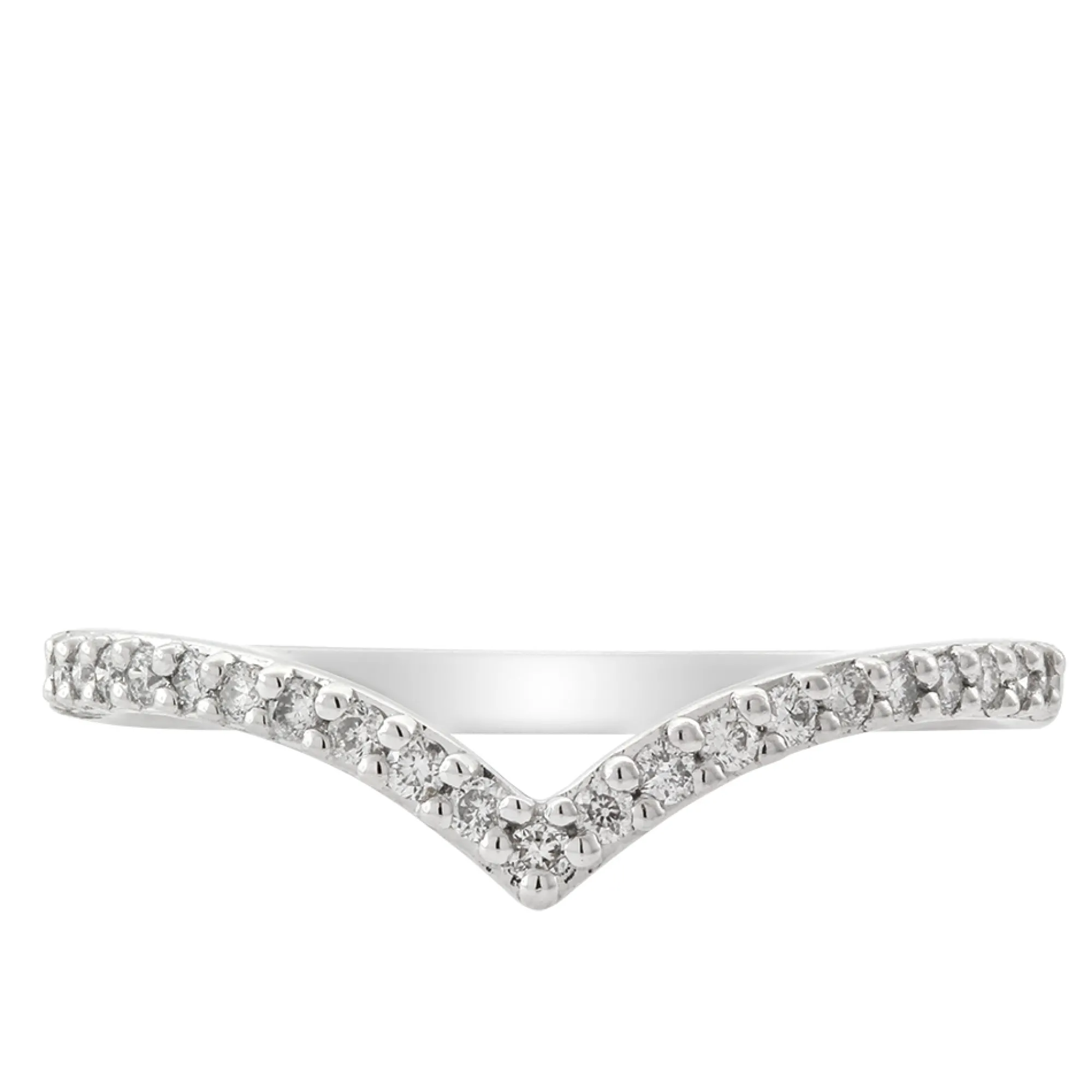 Diamond Chevron Midi Ring 14K Discount