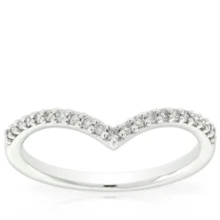 Diamond Chevron Midi Ring 14K Discount