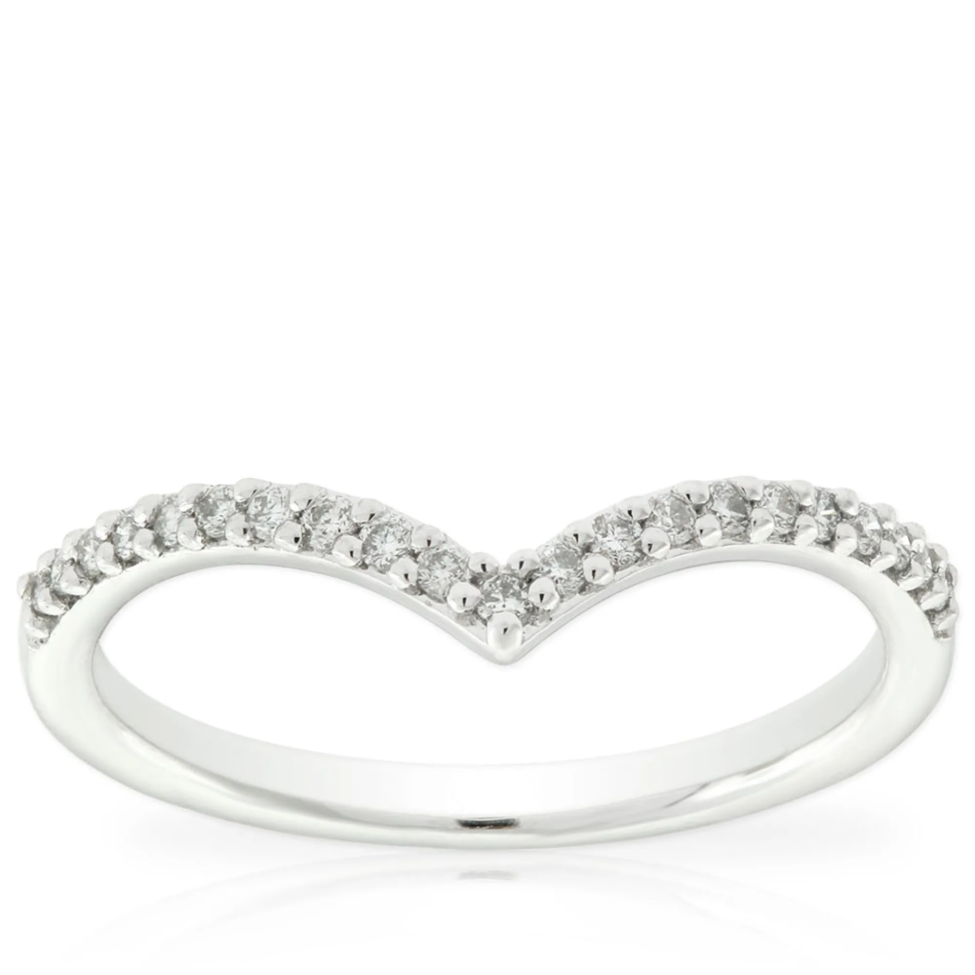 Diamond Chevron Midi Ring 14K Discount