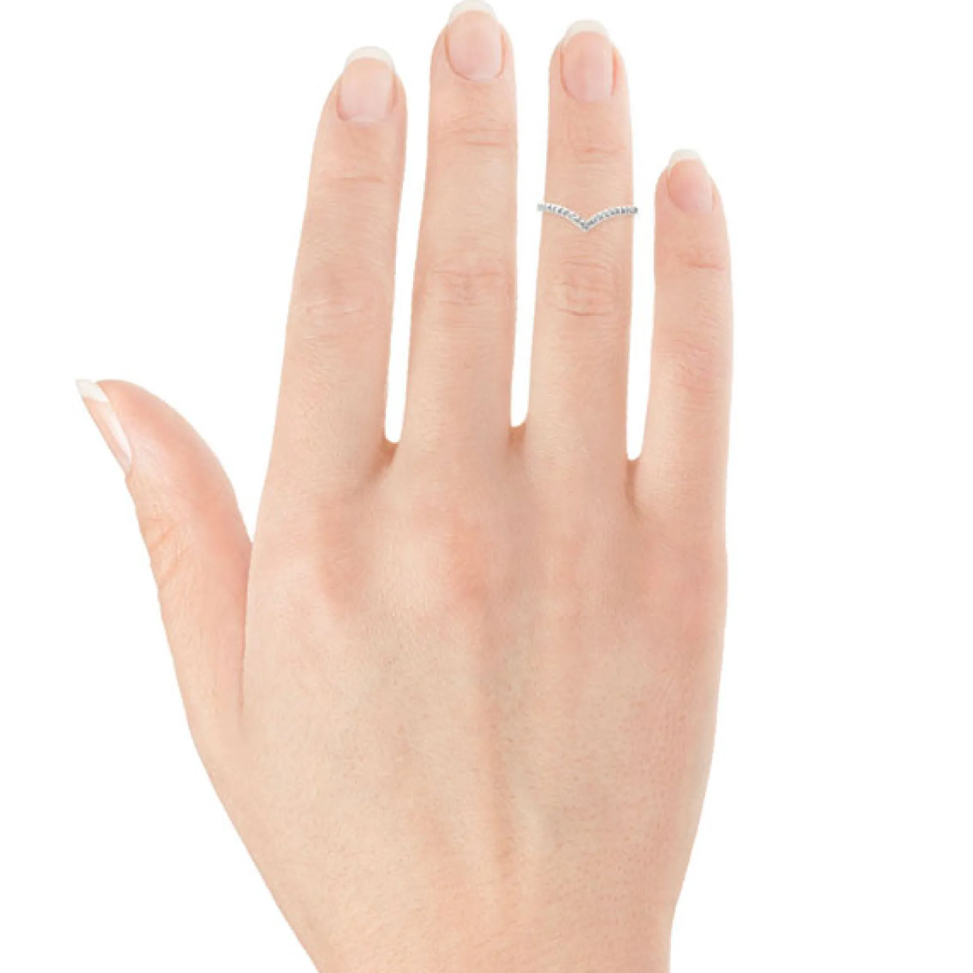 Diamond Chevron Midi Ring 14K Discount