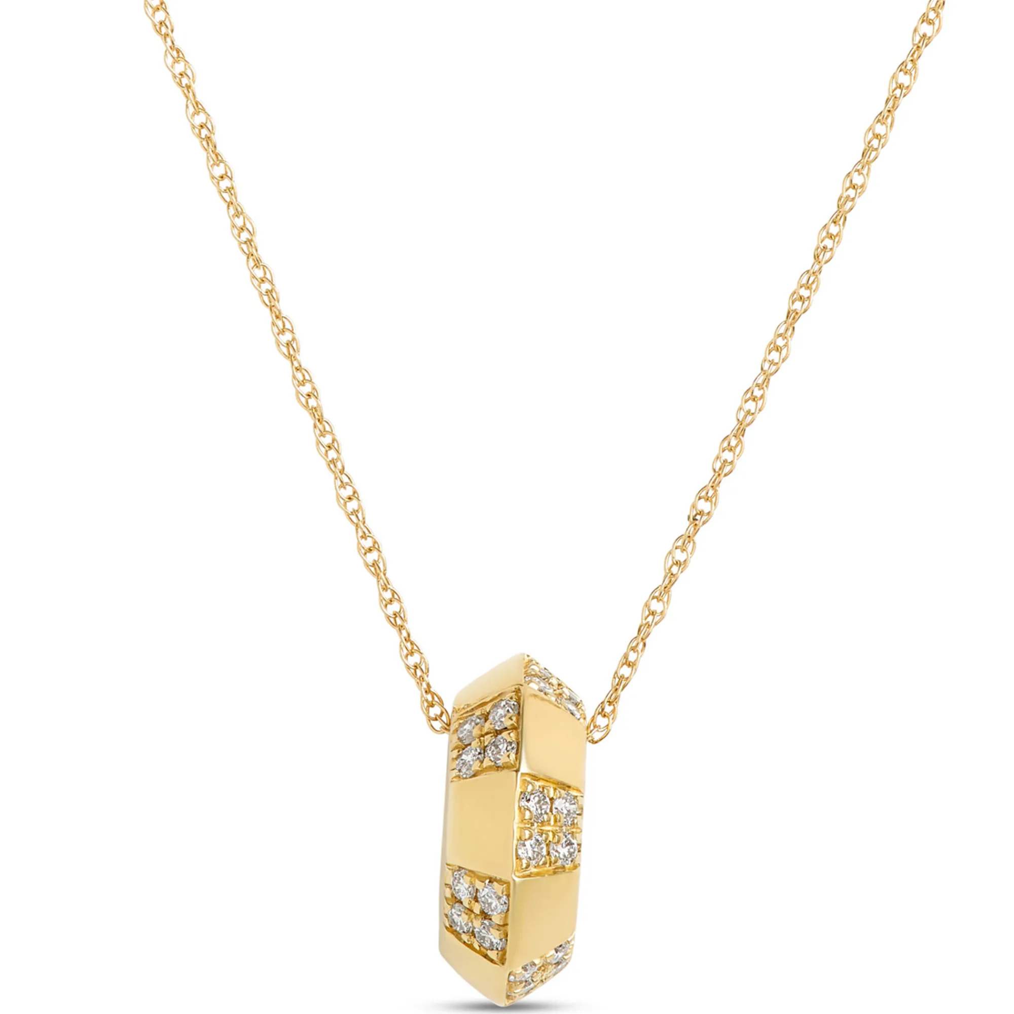 Diamond Circle Pendant, 14k Yellow Gold Hot