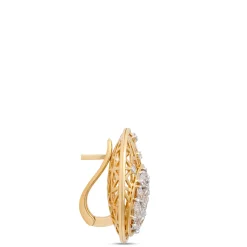 Diamond Cluster Filigree Earrings, 1 ½ Total Carat Weight, 14K Yellow Gold Outlet
