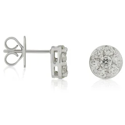 Diamond Cluster Halo Stud Earrings 14K Best