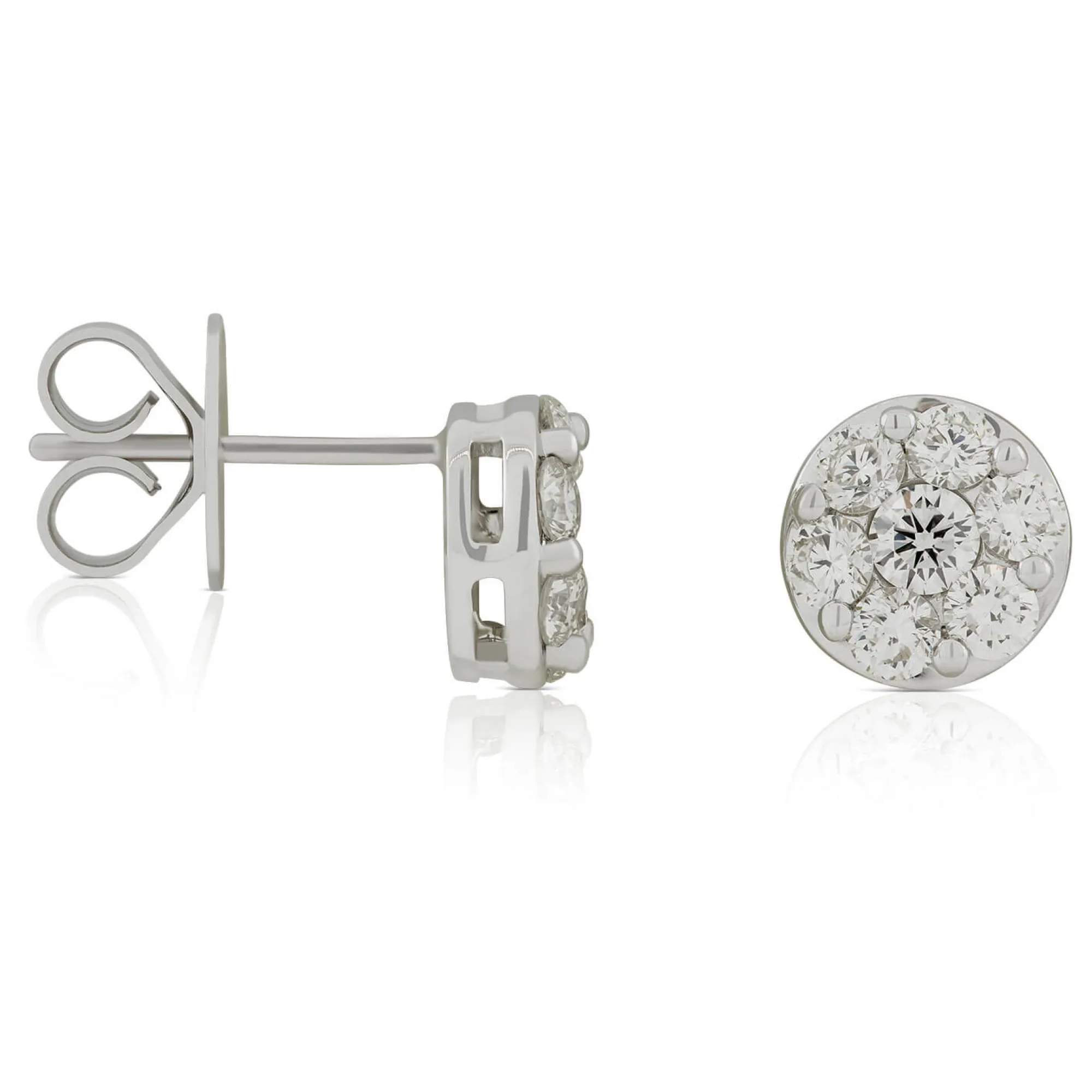 Diamond Cluster Halo Stud Earrings 14K Best