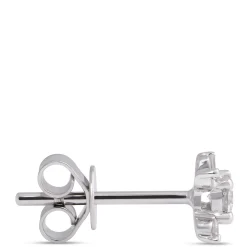 Diamond Cluster Studs, 14K White Gold New