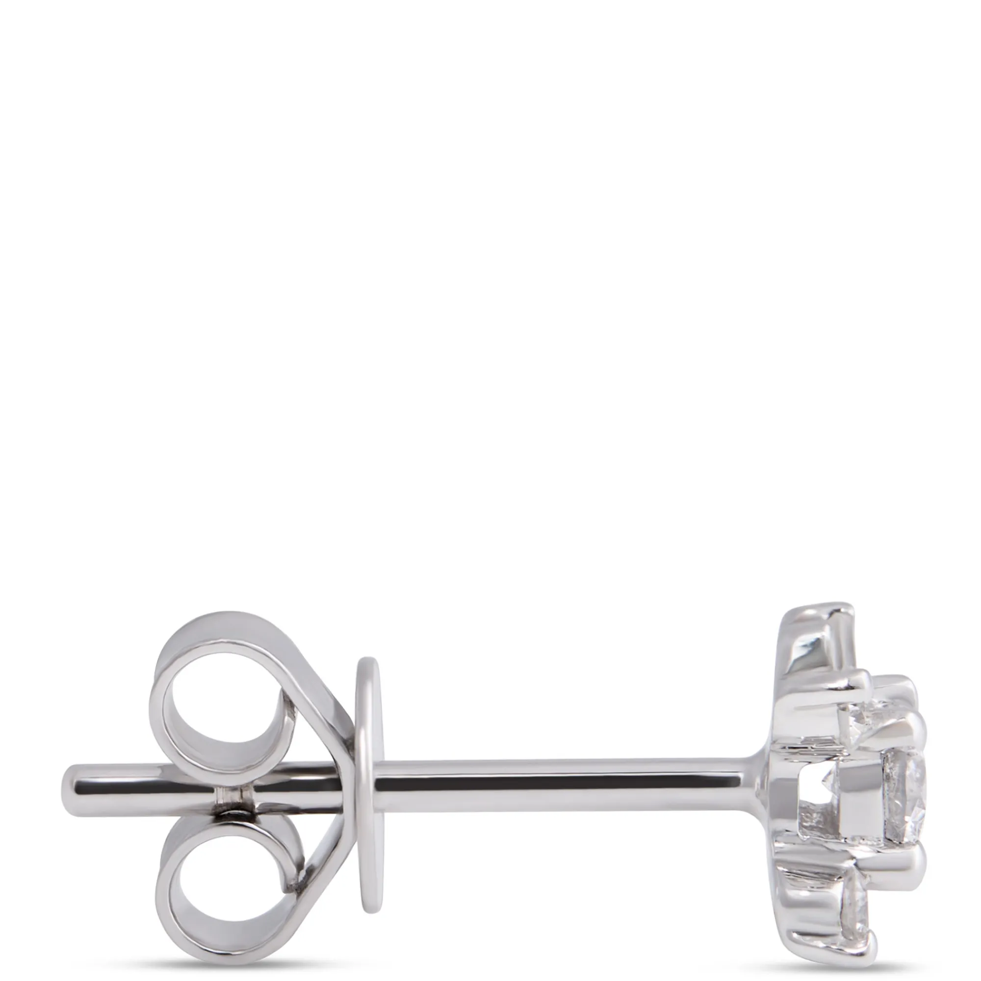 Diamond Cluster Studs, 14K White Gold New