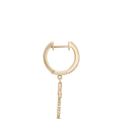 Diamond Cross Hoops, ½ Carat Total Weight, 14K Yellow Gold Discount