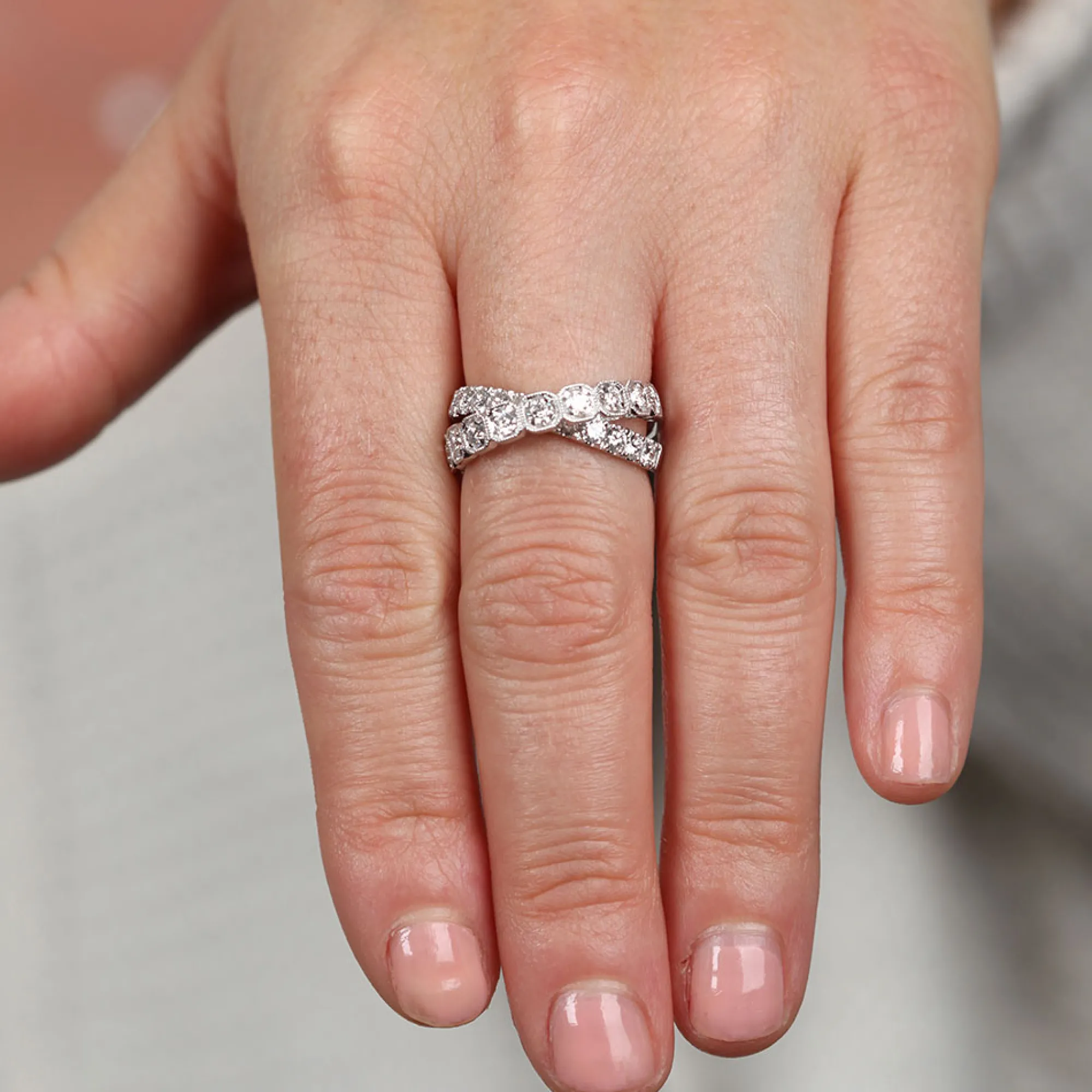 Diamond Crossover Band 14K Best