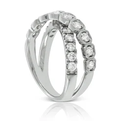 Diamond Crossover Band 14K Best