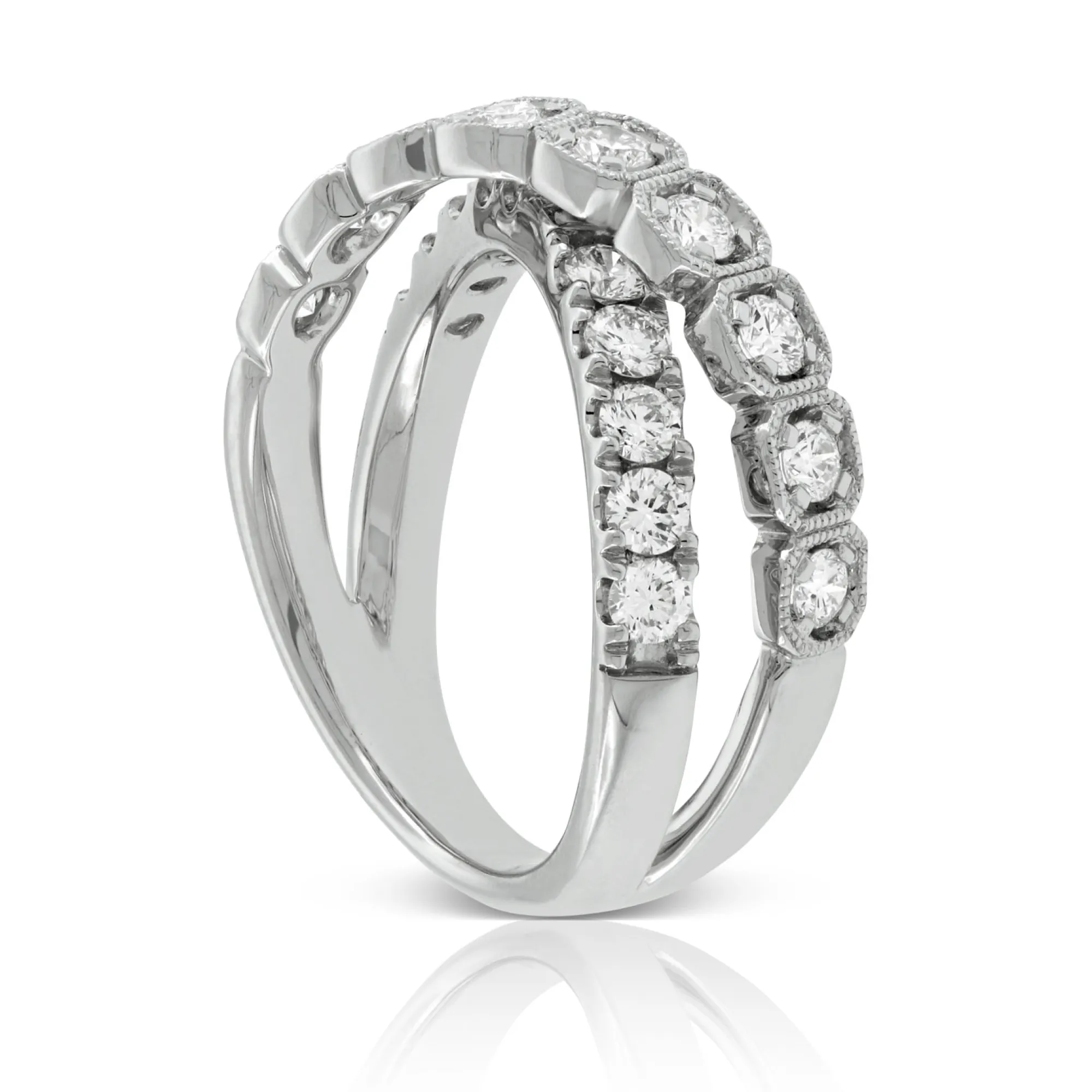 Diamond Crossover Band 14K Best