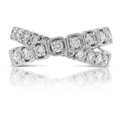 Diamond Crossover Band 14K Best