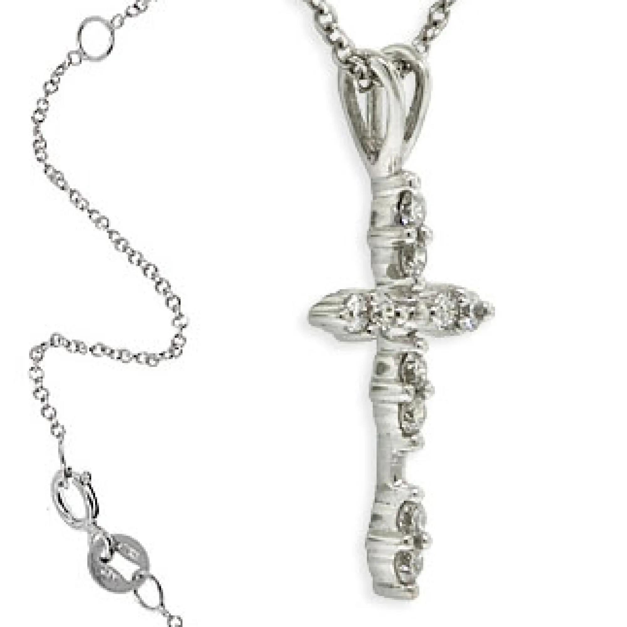 Diamond Cross Pendant 14K Clearance