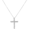 Diamond Cross Pendant, 14k White Gold Online