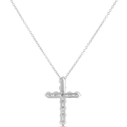 Diamond Cross Pendant, 14k White Gold Online