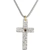 Diamond Cross Pendant, 14K White Gold Discount