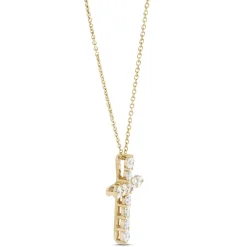Diamond Cross Pendant, 14K Yellow Gold Sale