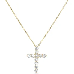 Diamond Cross Pendant, 14K Yellow Gold Sale