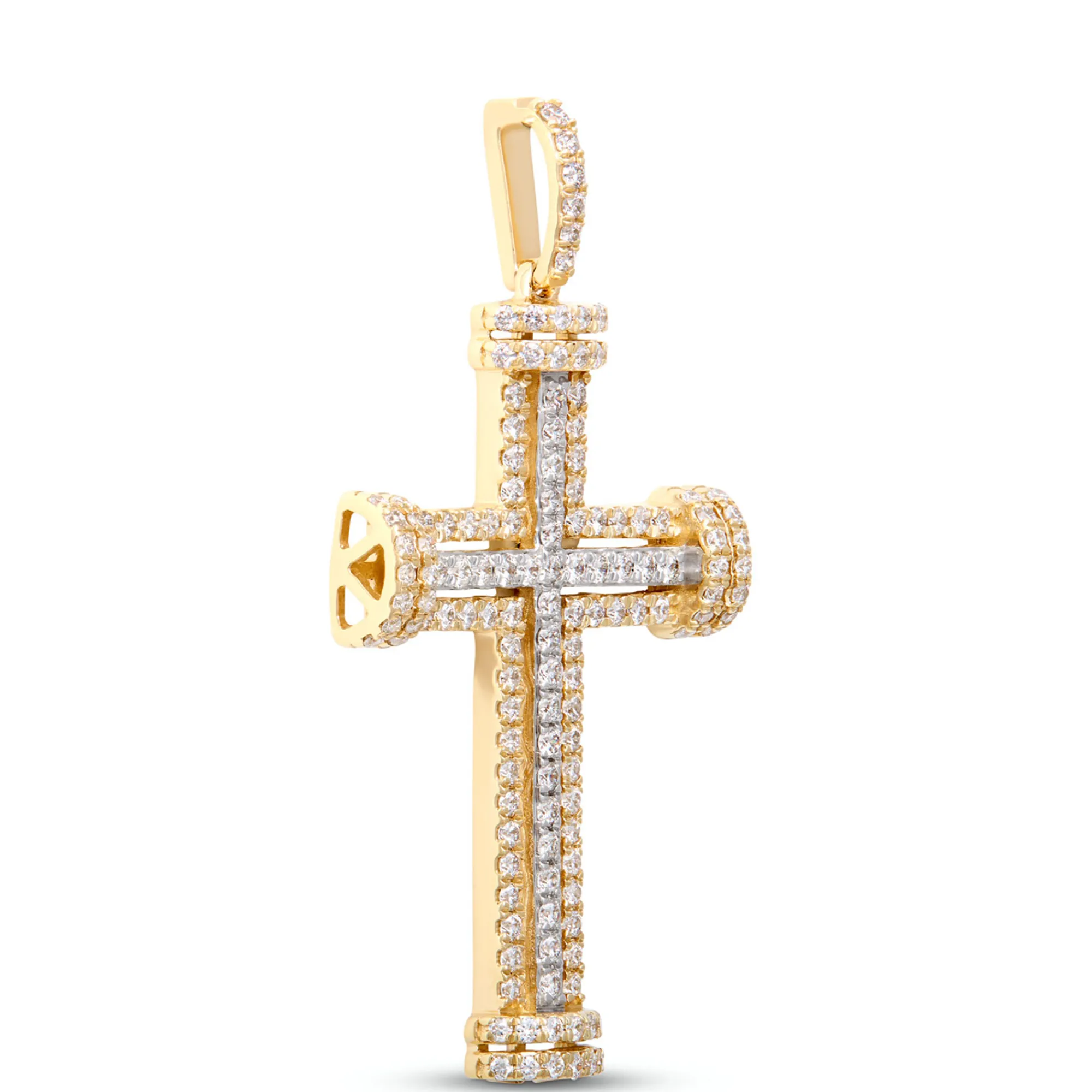 Diamond Cross Pendant, 1 Total Carat Weight 14K Yellow Gold Outlet