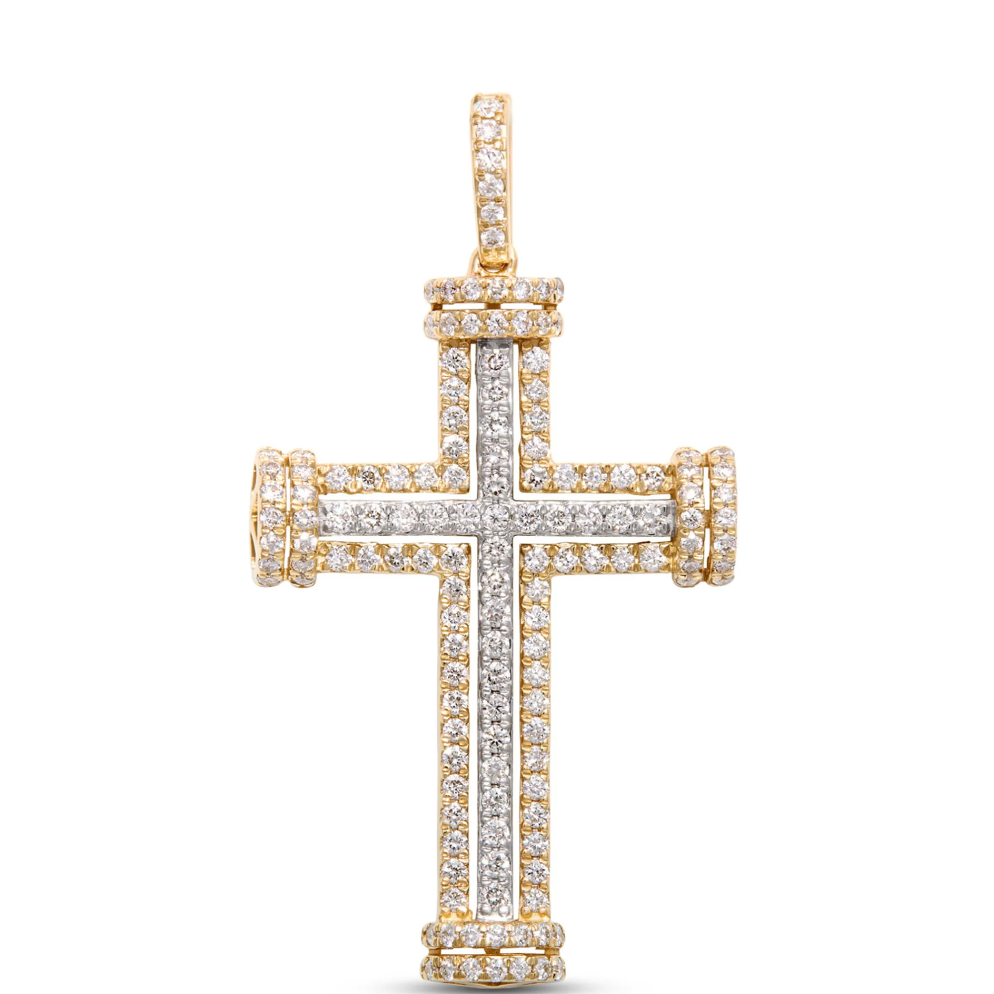 Diamond Cross Pendant, 1 Total Carat Weight 14K Yellow Gold Outlet