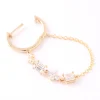 Diamond Dangle Chain Hoops, 14K Yellow Gold New