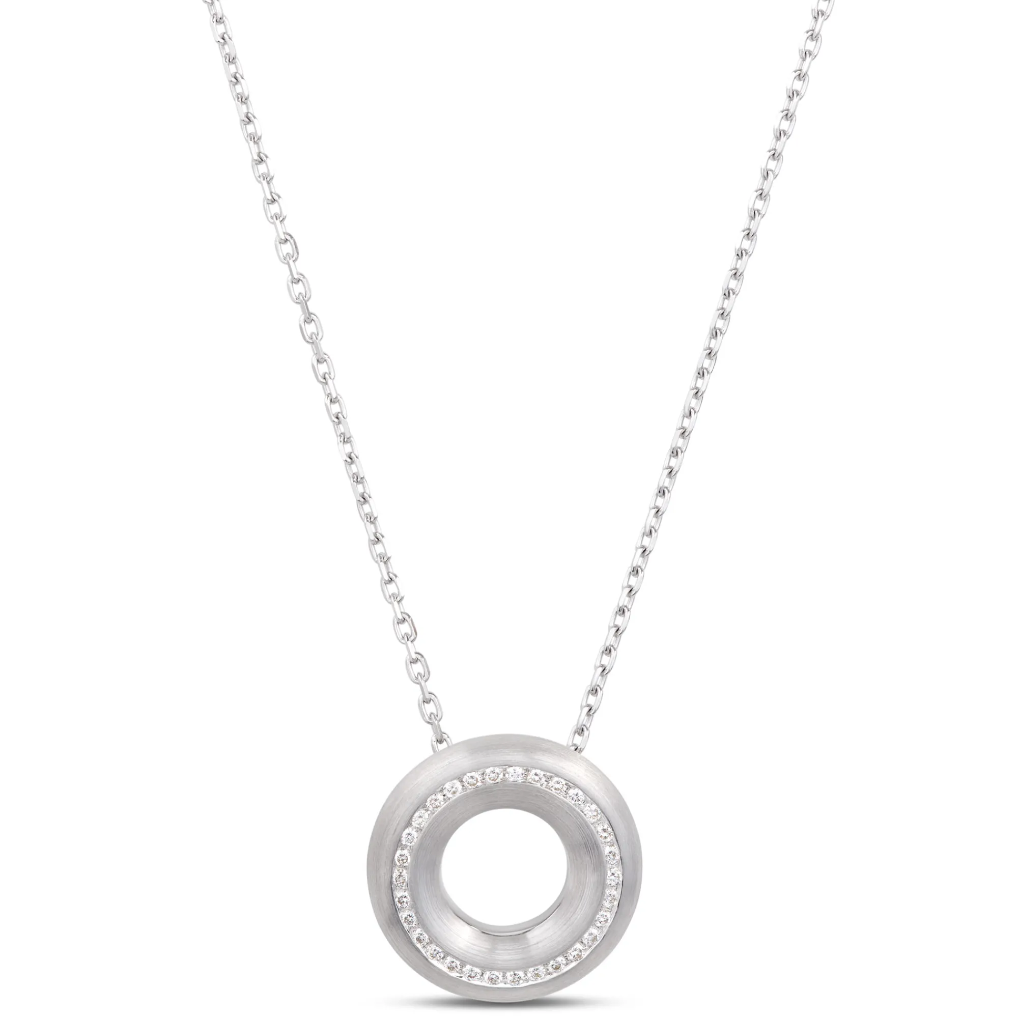 Diamond Donut Pendant, Sterling Silver Outlet