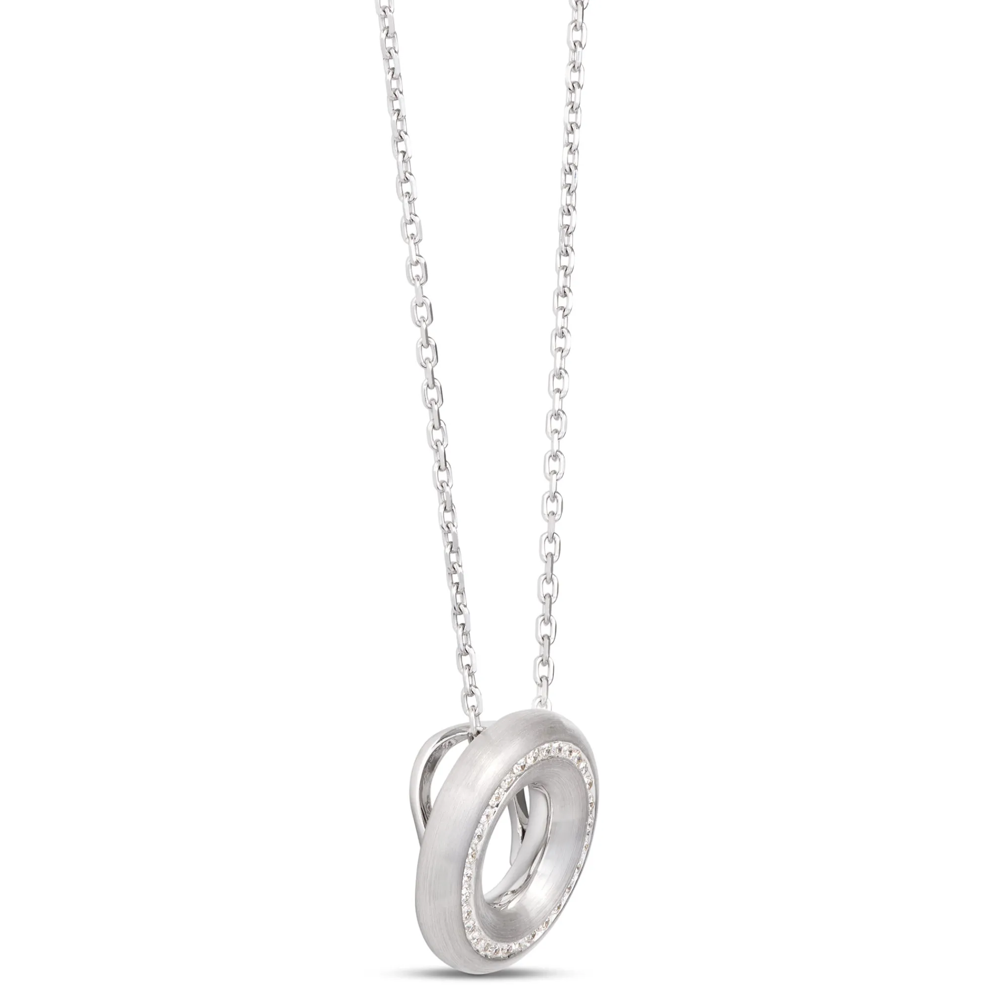 Diamond Donut Pendant, Sterling Silver Outlet