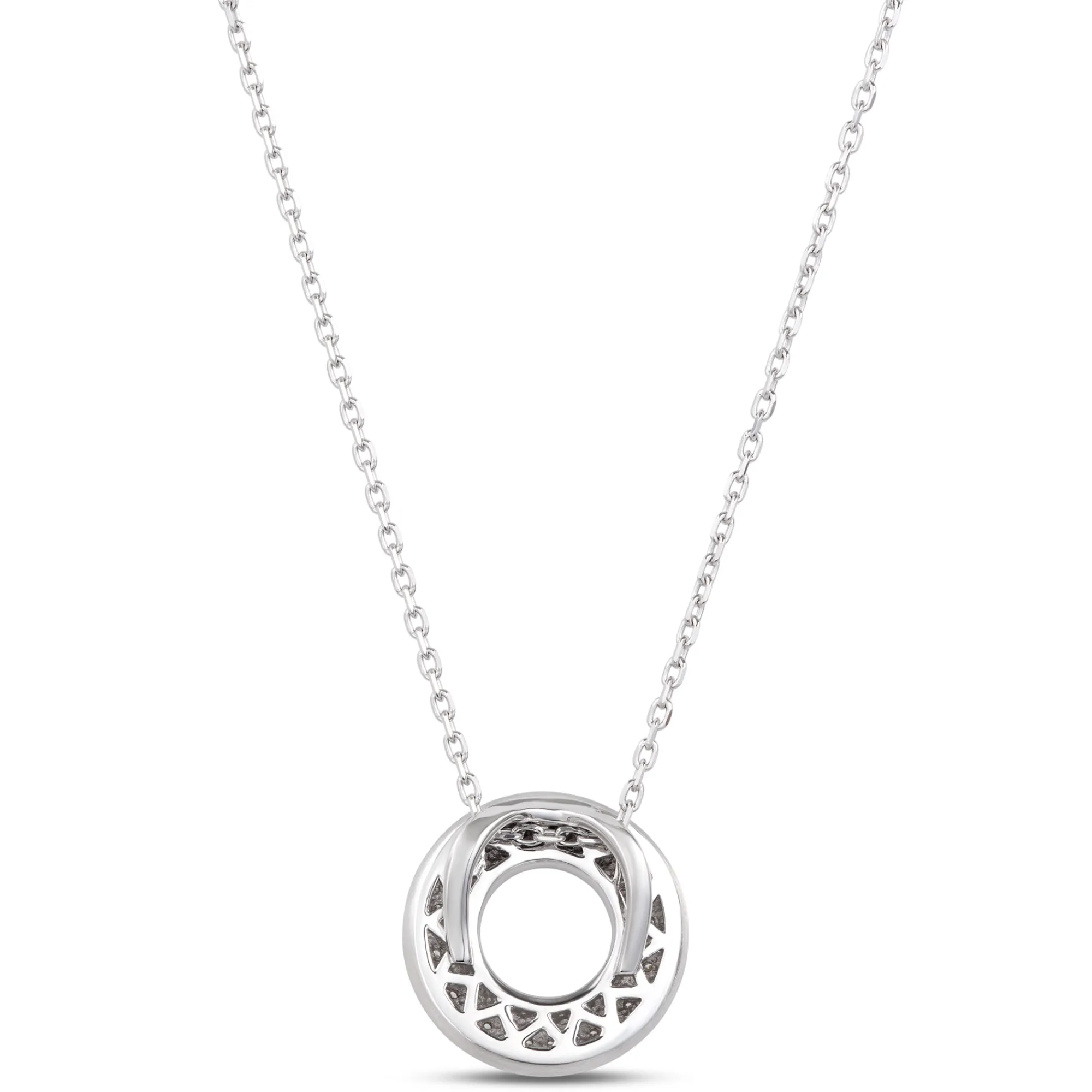 Diamond Donut Pendant, Sterling Silver Outlet