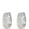 Diamond Encrusted Hoop Earrings, 14K White Gold Online