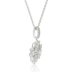 Diamond Floral Burst Necklace 14K Sale