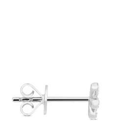 Diamond Flower Single Stud Earring, 14K White Gold Online