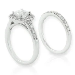 Diamond Halo Bridal Set 14K Outlet