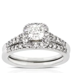 Diamond Halo Bridal Set 14K Hot
