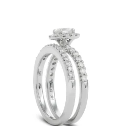 Diamond Halo Bridal Set 14K Discount