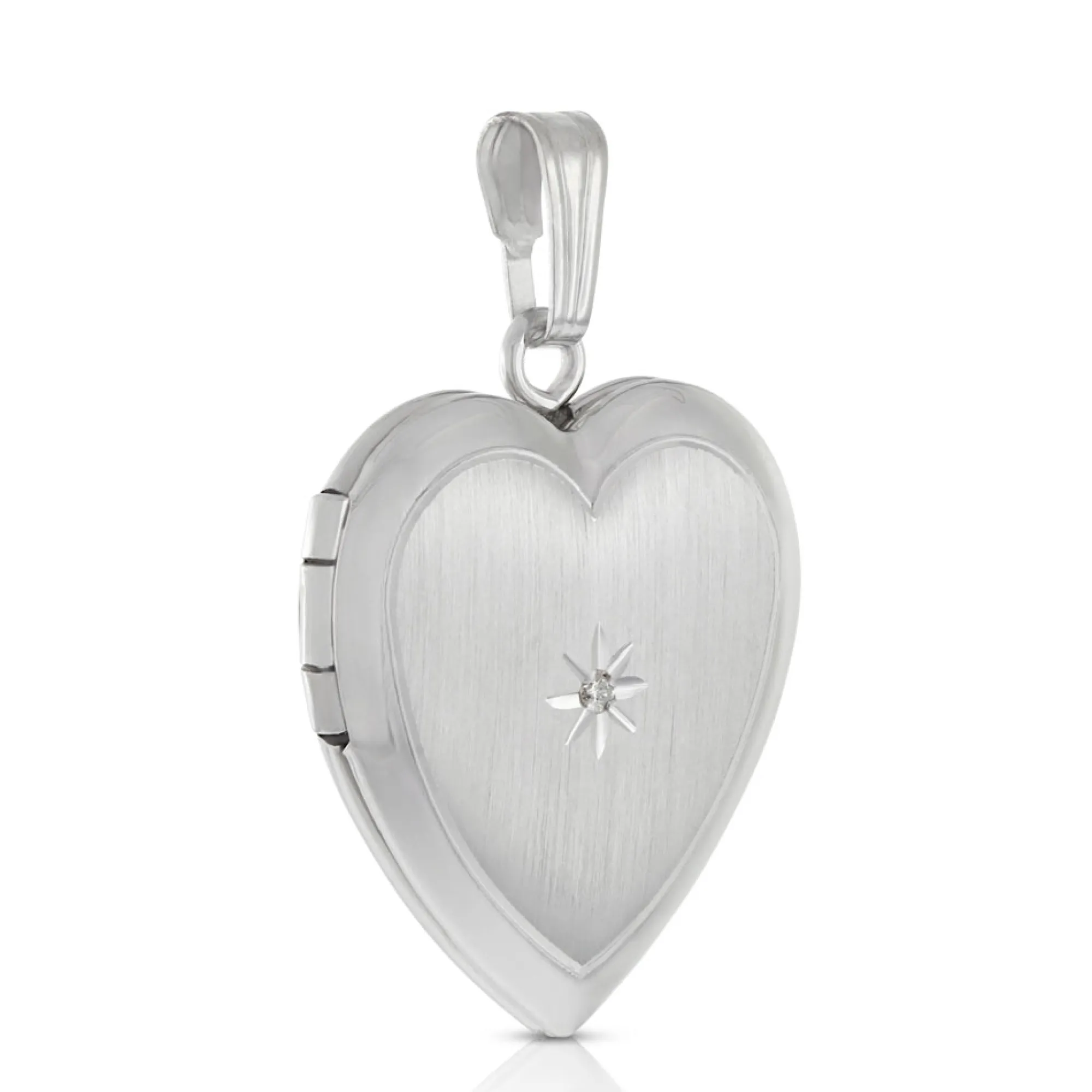 Diamond Heart Locket in Sterling Silver Clearance