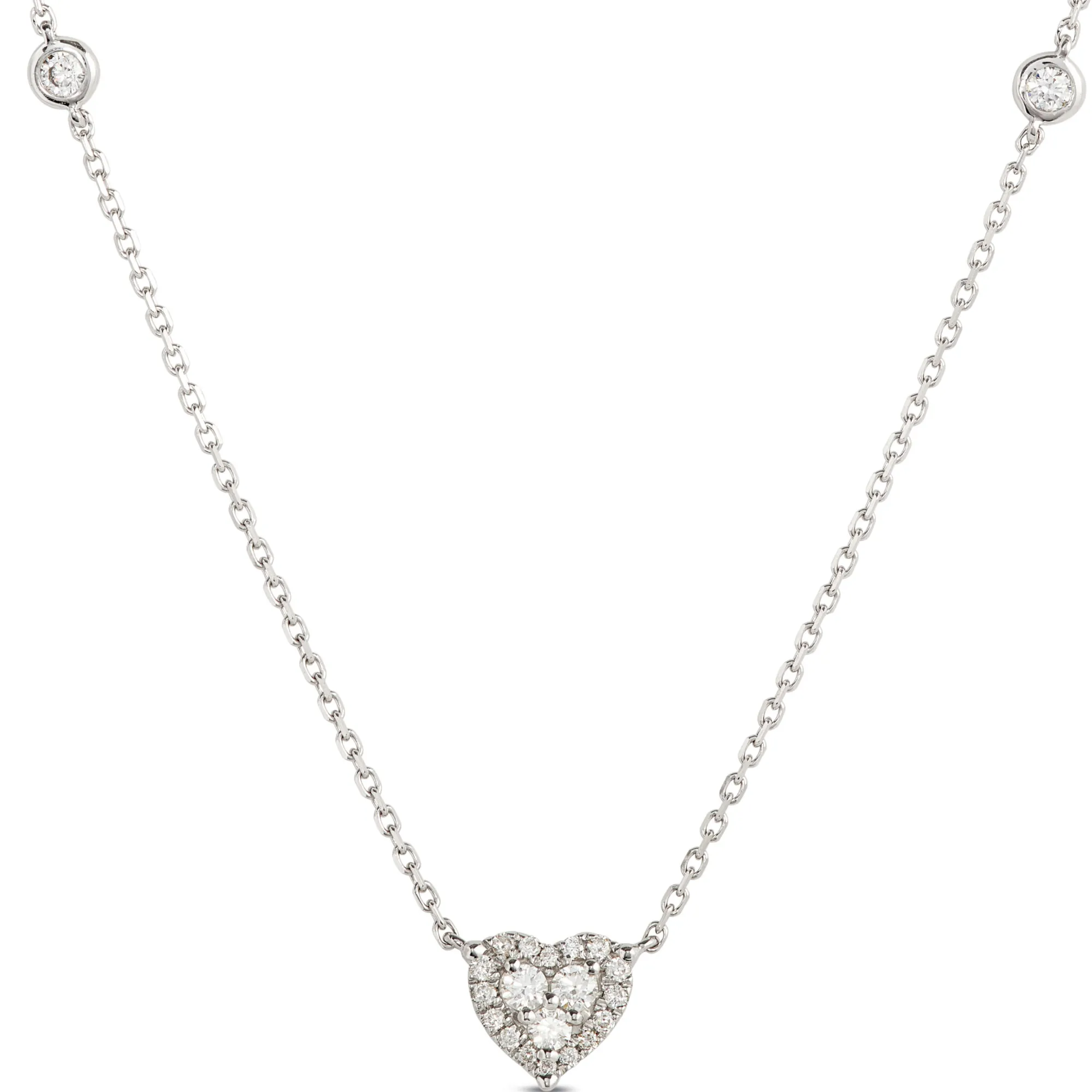 Diamond Heart Pendant Necklace, 14k White Gold Online