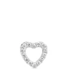 Diamond Heart Single Stud Earring, 14K White Gold Discount