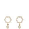 Diamond Hex Shape Dangle Earrings, 14K Yellow Gold Online