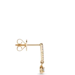 Diamond Hex Shape Dangle Earrings, 14K Yellow Gold Online